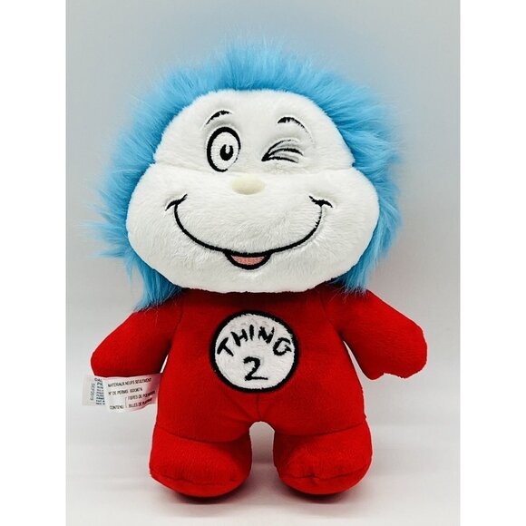 Aurora World Dr Seuss Thing 1 and 2  Plush Reversible Two Sided Double Dood 9" - Picture 5 of 10
